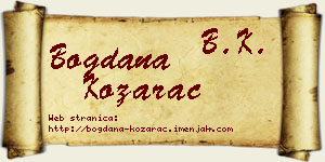 Bogdana Kozarac vizit kartica